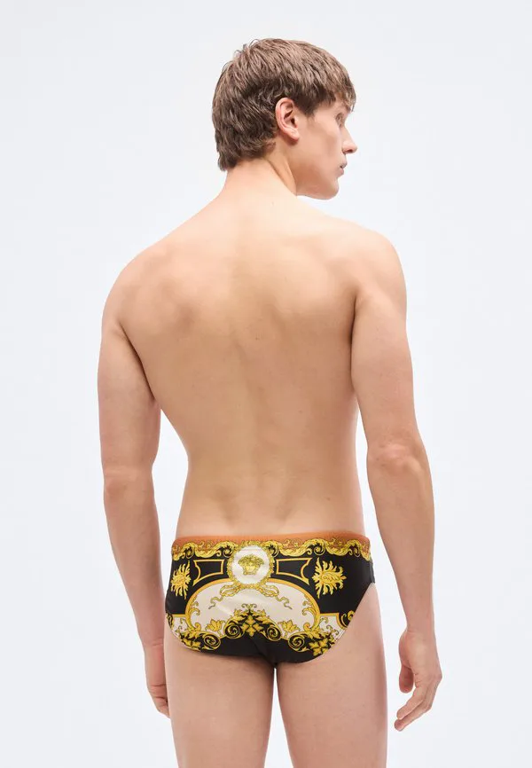 Плавки swim vita с принтом "мифический барокко" Versace, Black/Ivory/Autumn Spice — фото 3