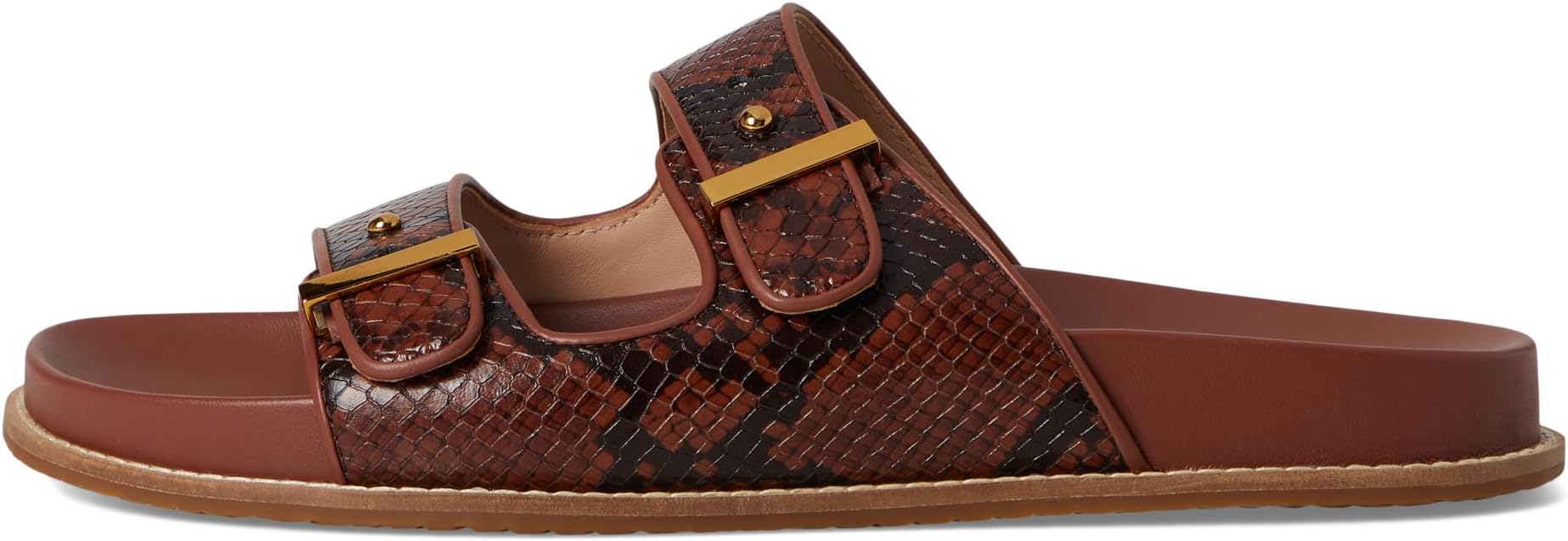 Сандалии Cole Haan Marisol Footbed Sandals, цвет Dark Cuoio Snake Print Leather — фото 4