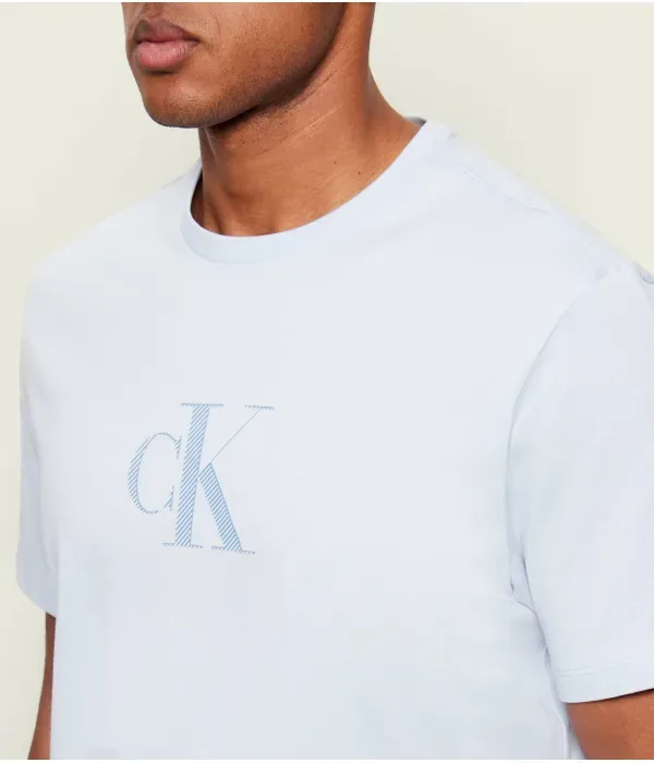 Футболка slim fit Calvin Klein, небесно-голубой — фото 4