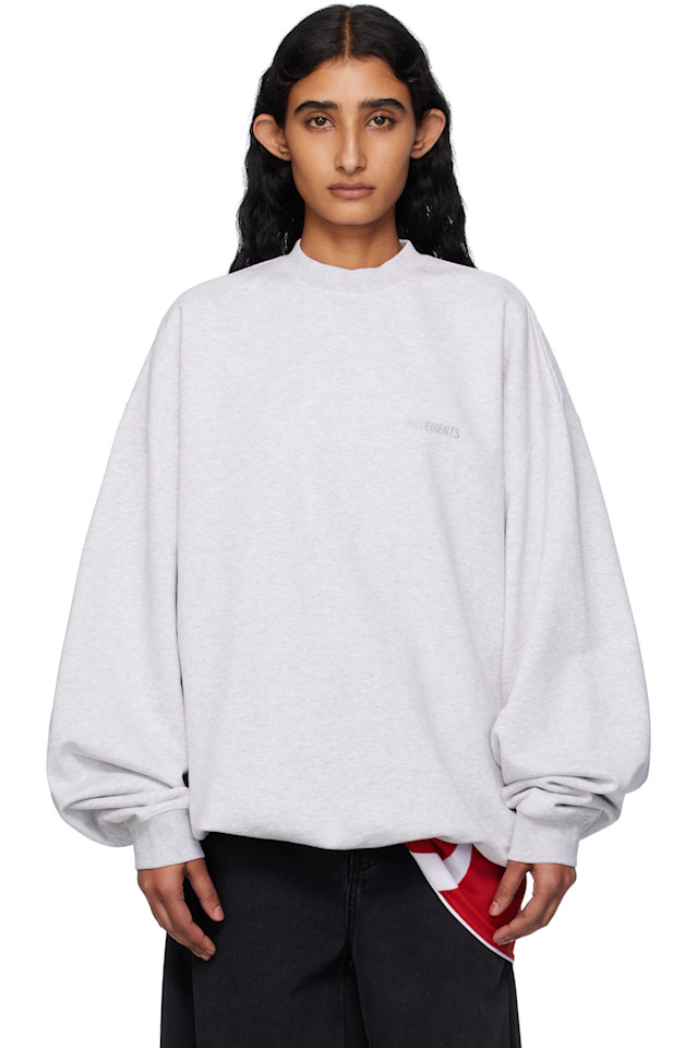 

Оверсайз худи с логотипом Vetements, серый