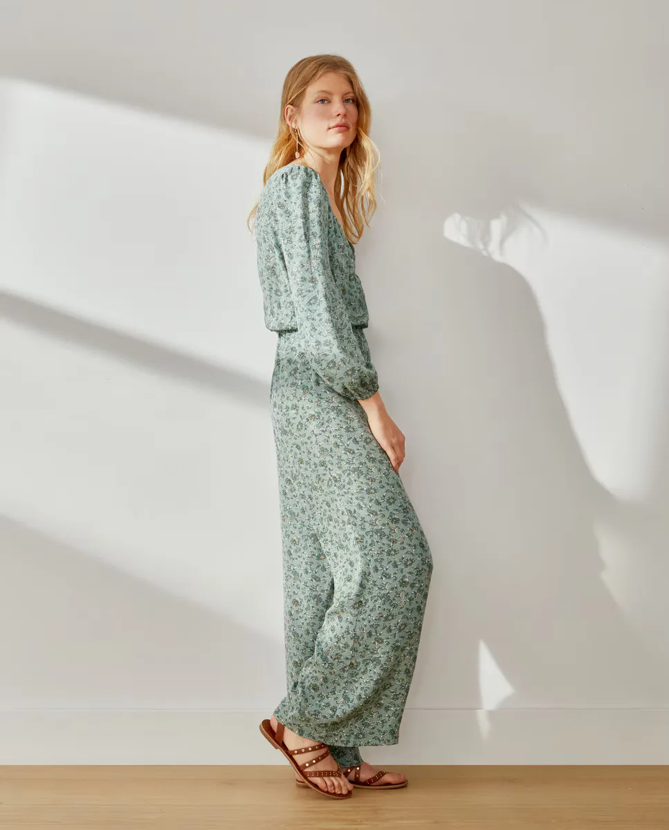 

Женское платье-комбинезон с длинными рукавами Southern Cotton, зеленый