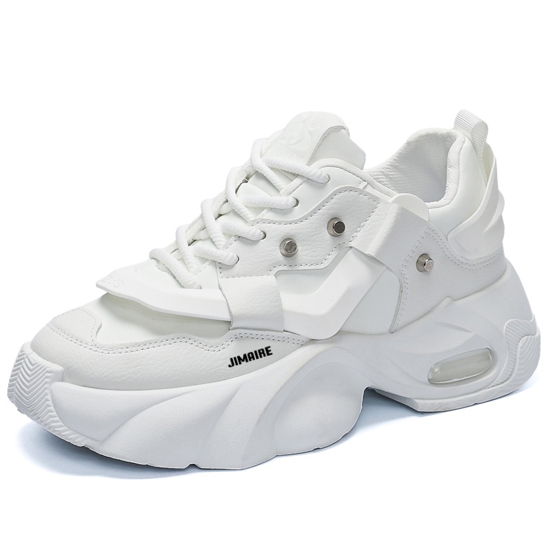 

King Jinmai Мужские белые кроссовки лоу-топ с массивной подошвой, цвет White