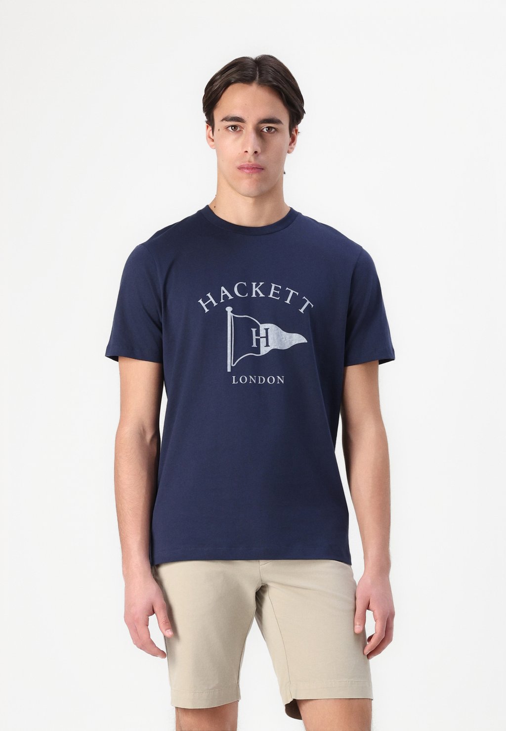 

Футболка с принтом HERITAGE FLAG TEE Hackett London, темно-синий