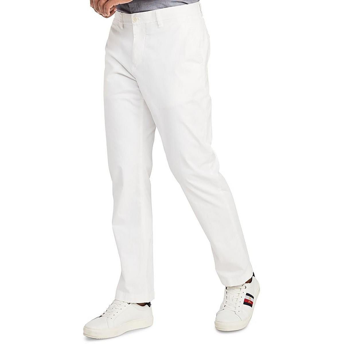 

Мужские однотонные хлопковые брюки Tommy Hilfiger, белый