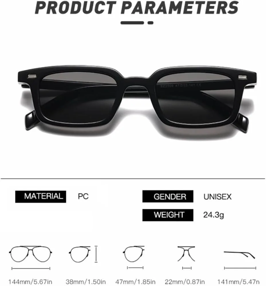 

Ретро маленькие квадратные солнцезащитные очки для женщин и мужчин с заклепками, модные, роскошные, с защитой от УФ-излучения UV400 UATXTAU, Green Yellow