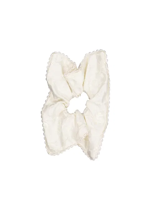 Резинка для волос Floral Satin Square Scrunchie Kijun полиэстер слоновая кость — фото 4