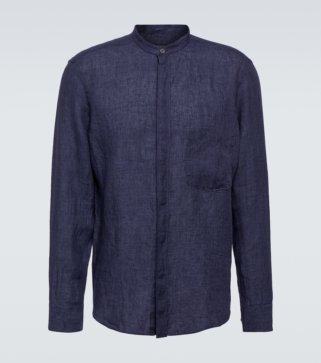 

Льняная рубашка Zegna, темно-синий