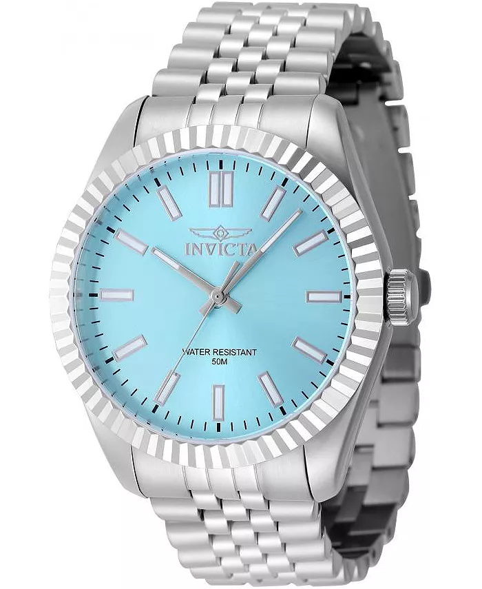 

Мужские часы 48906 Specialty Quartz 3 Hand с голубым циферблатом Tiffany Invicta, серебряный