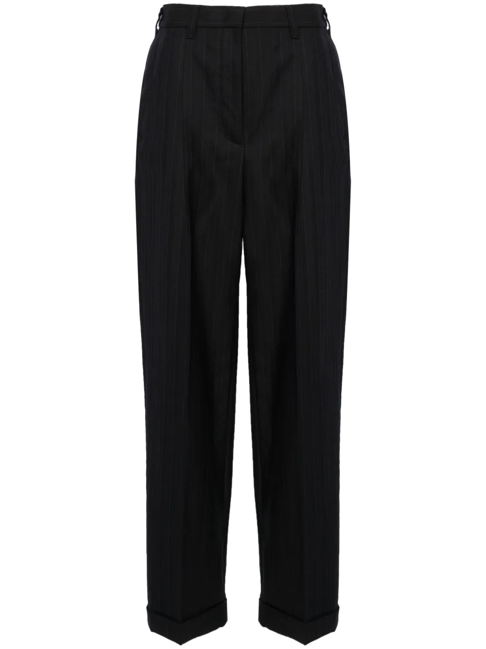 

Брюки в тонкую полоску с завышенной талией MIU MIU, синий