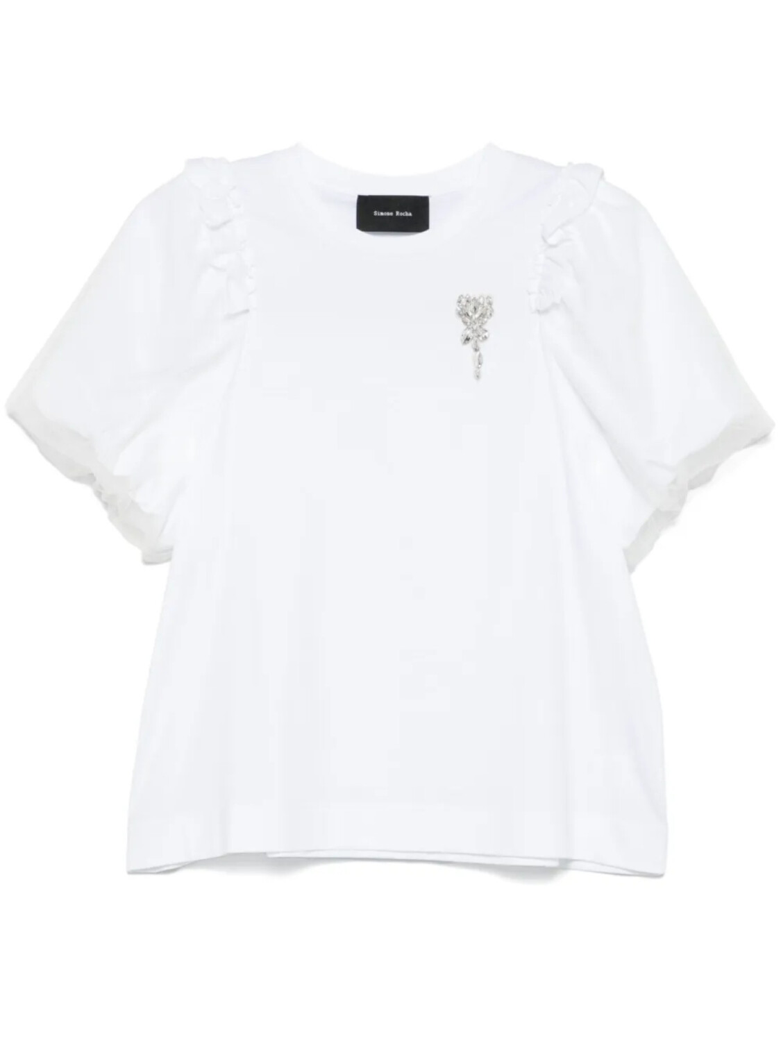 

Simone Rocha декорированная футболка, белый