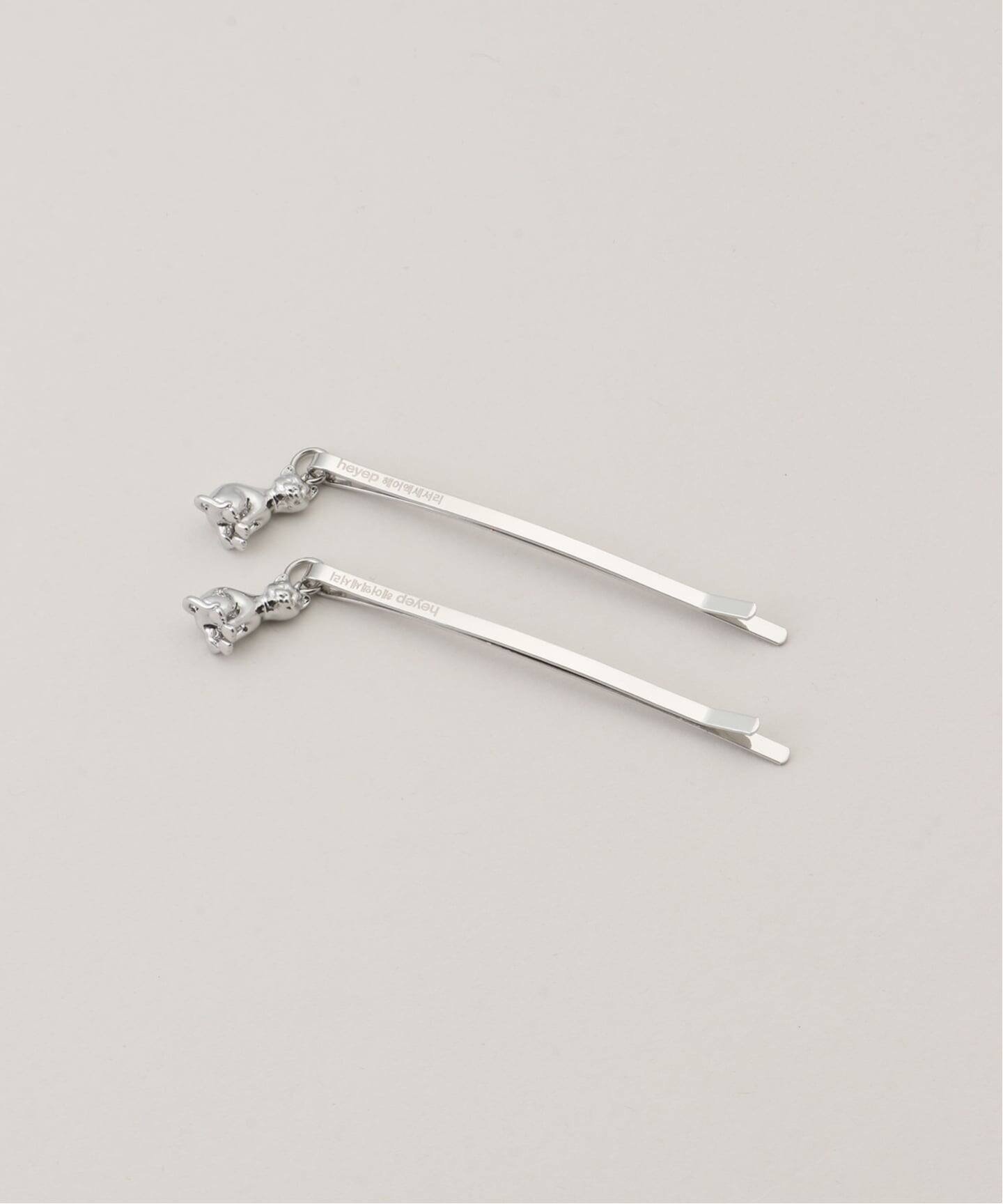 Heyep/ Заколки для волос с подвеской в виде кошки Heyep Grise, Silver