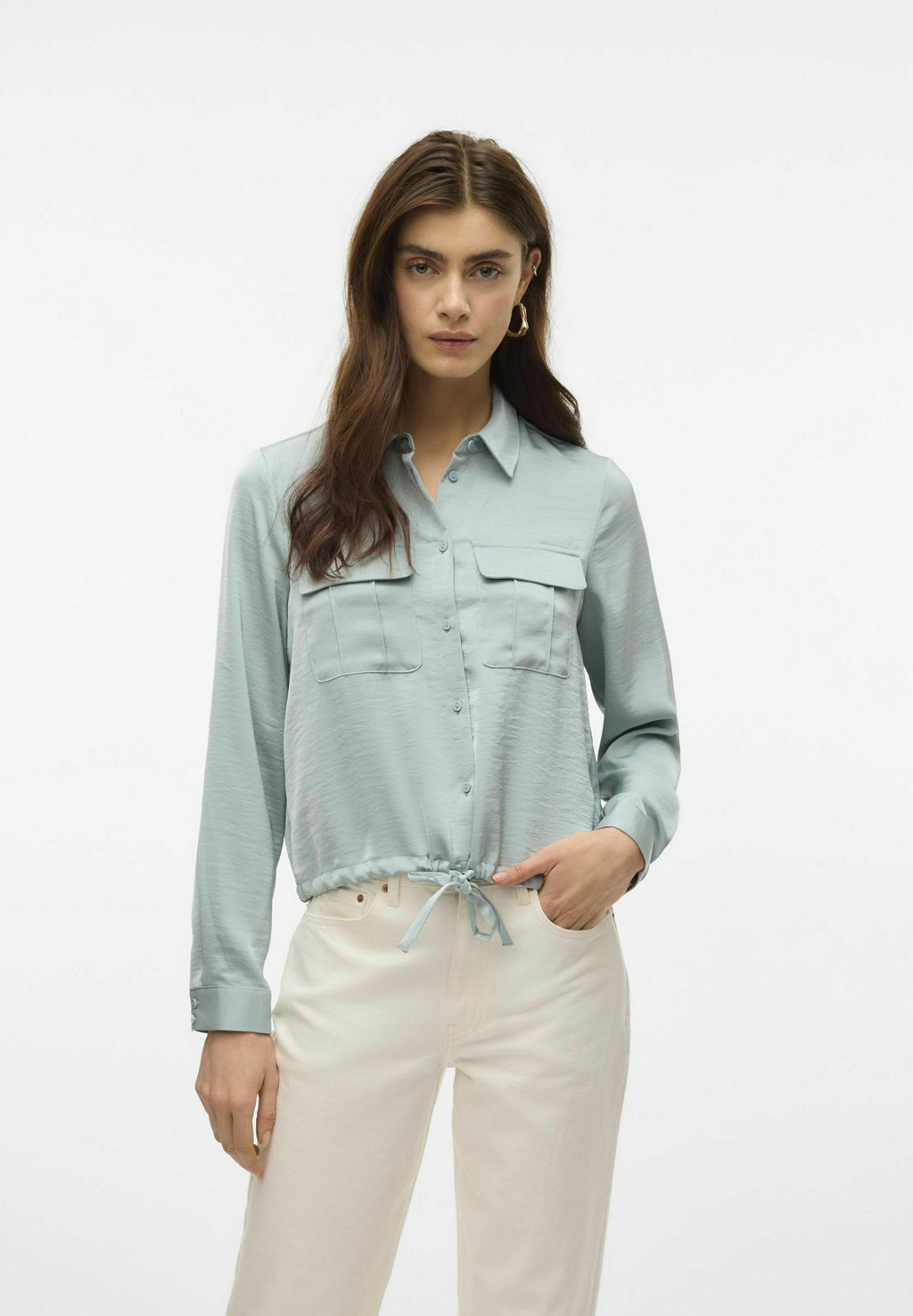 

Блузка на пуговицах VMMARYS Vero Moda, светло-серый