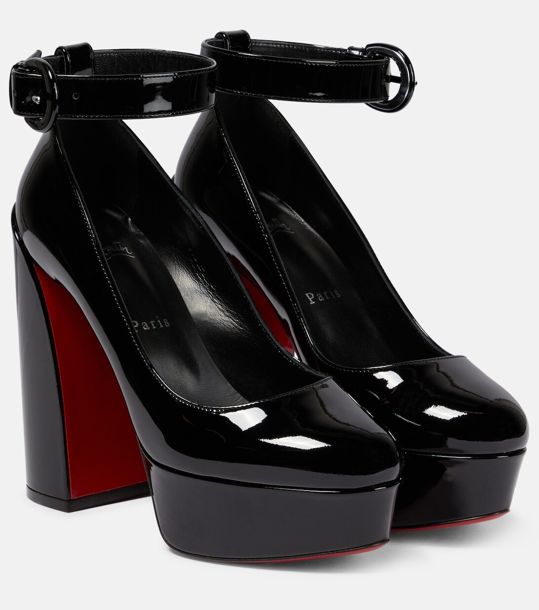 Туфли на платформе из лакированной кожи Movida Strap Christian Louboutin, черный
