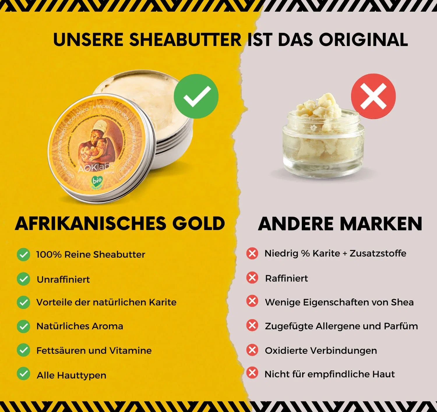 Масло ши AOKlabs African Gold нерафинированное органическое 100 мл Aoklabs — фото 4