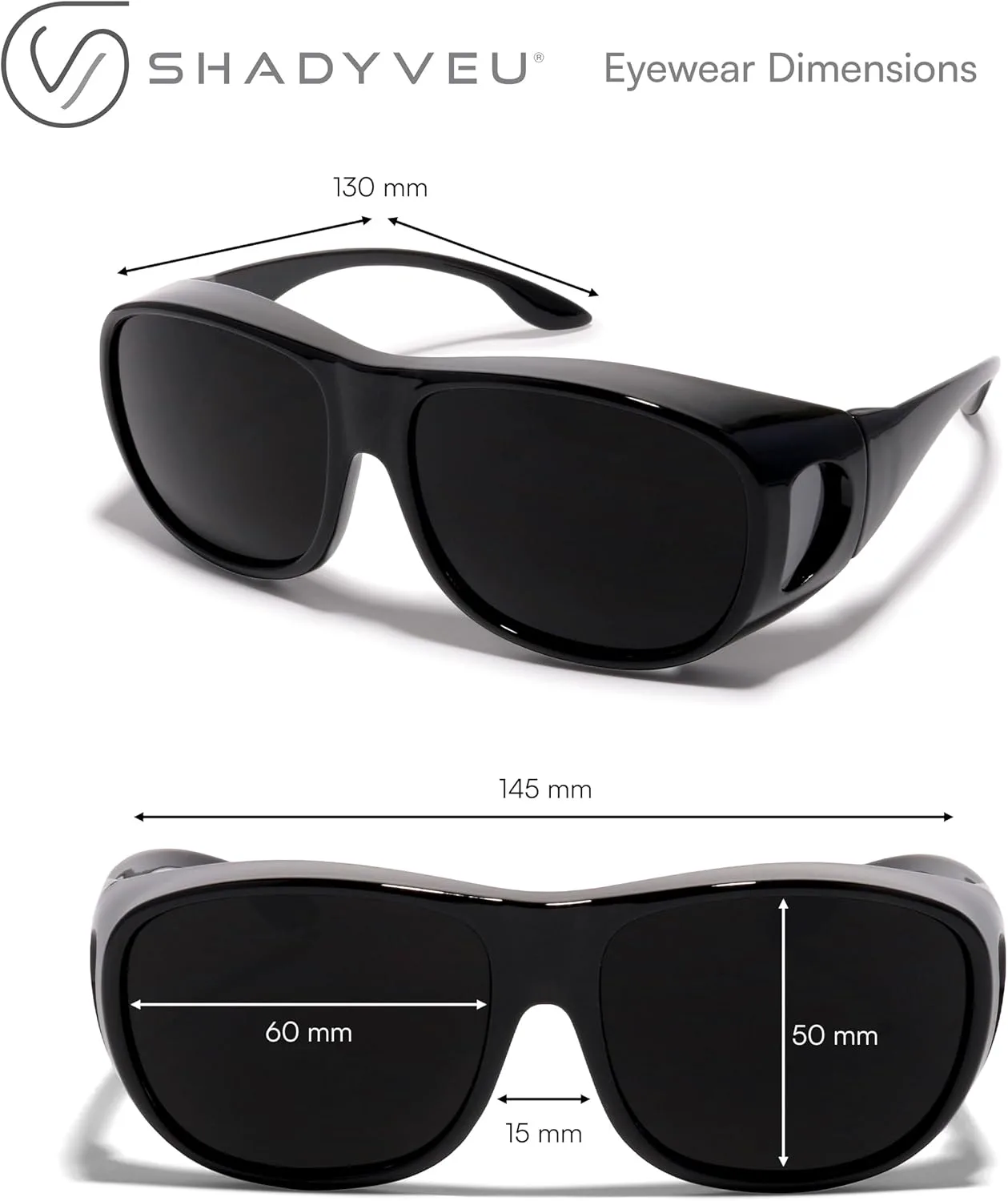 

Солнцезащитные очки ShadyVEU супертемного черного цвета с линзами, защищающими от УФ-излучения, на пружинном шарнире, в стиле ретро 80-х, Fit-over Matte Black
