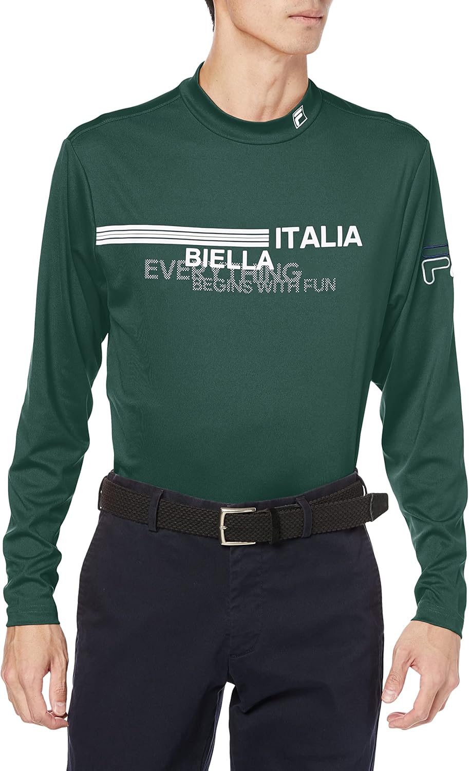 

Мужская футболка с длинным рукавом и воротником-стойкой Fila