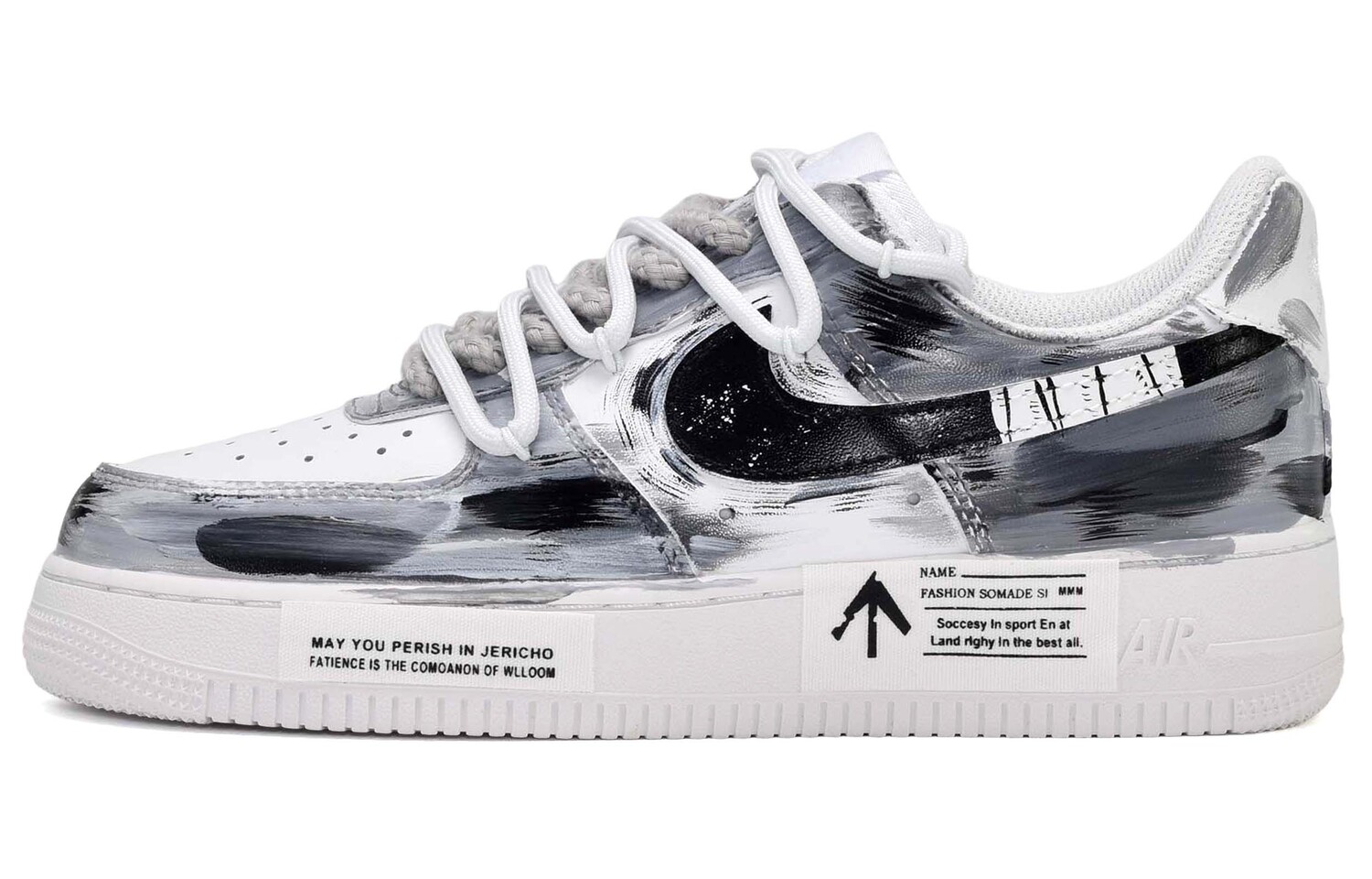 

Кроссовки для скейтбординга Air Force 1 женские низкие черный белый серый Nike