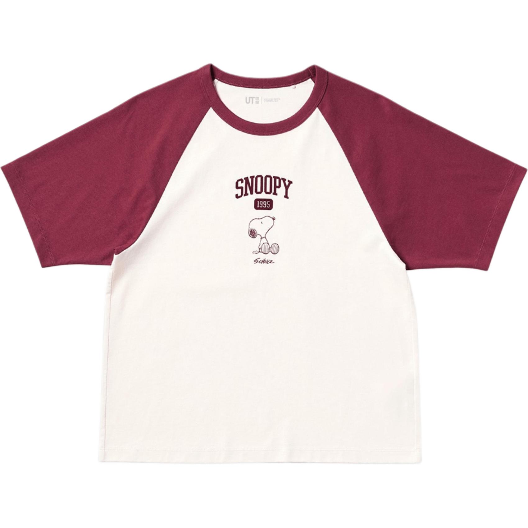 

Футболка x PEANUTS Collaboration женская маренго UNIQLO, бордовый, Красный, Футболка x PEANUTS Collaboration женская маренго UNIQLO, бордовый