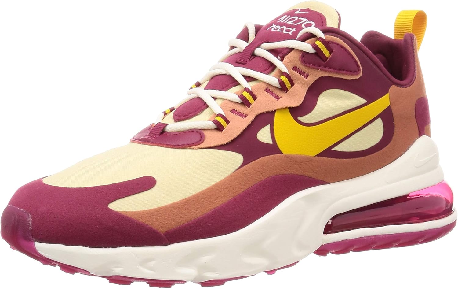 

Мужские кроссовки Nike Air Max 270 React, Noble Red Dark Sulfur Team Gold