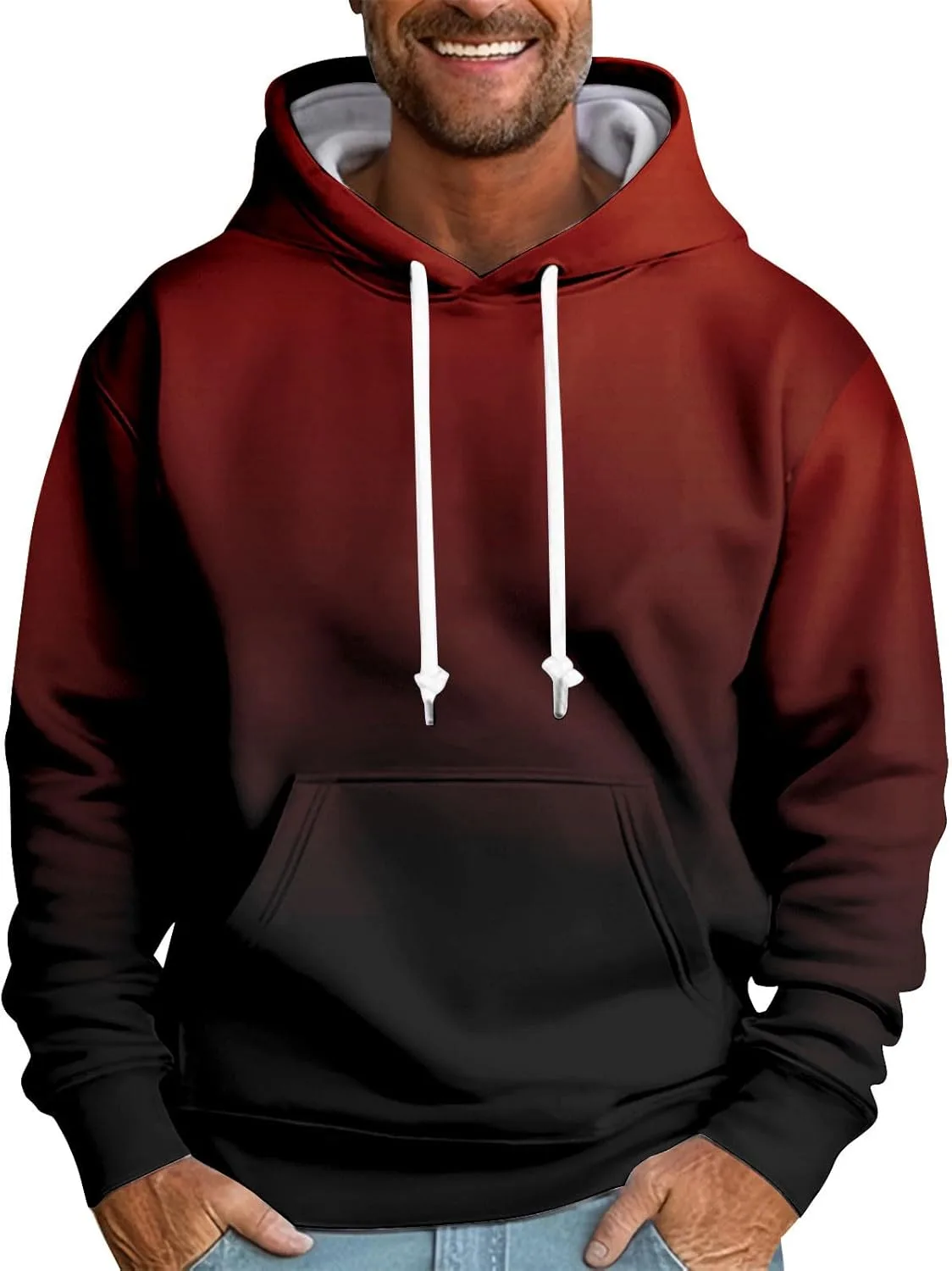 

GOFULY мужской свитшот Casual Fall Camo с капюшоном на молнии, оверсайз, длинный рукав, с карманами