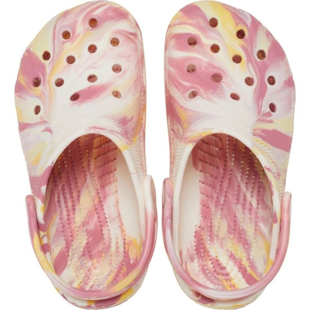 Детские сабо Crocs Classic Glow Marbled 210718-78S с круглым носком JAX457, мультиколор — фото 3