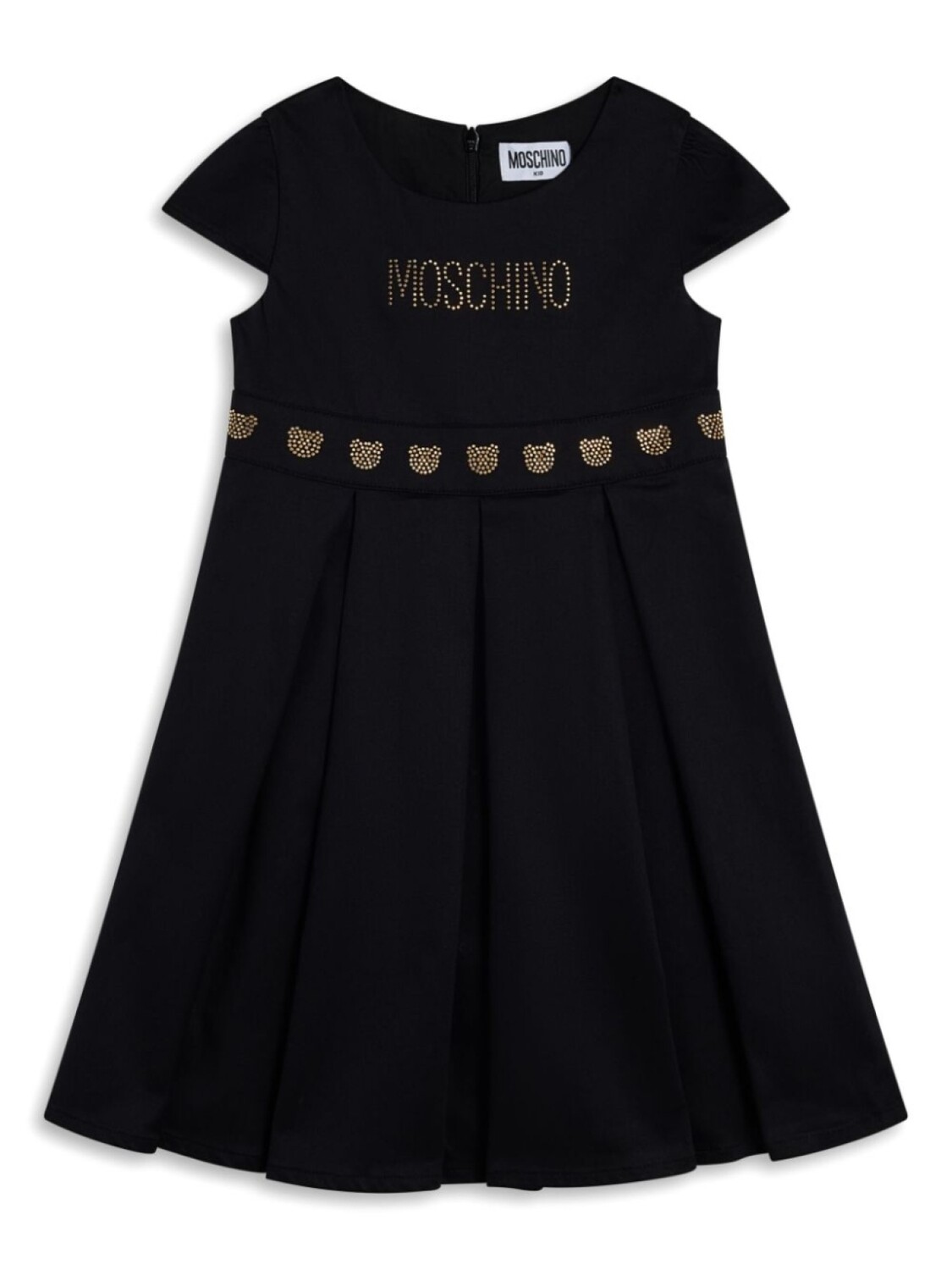 

Расклешенное платье с логотипом Moschino Kids, черный