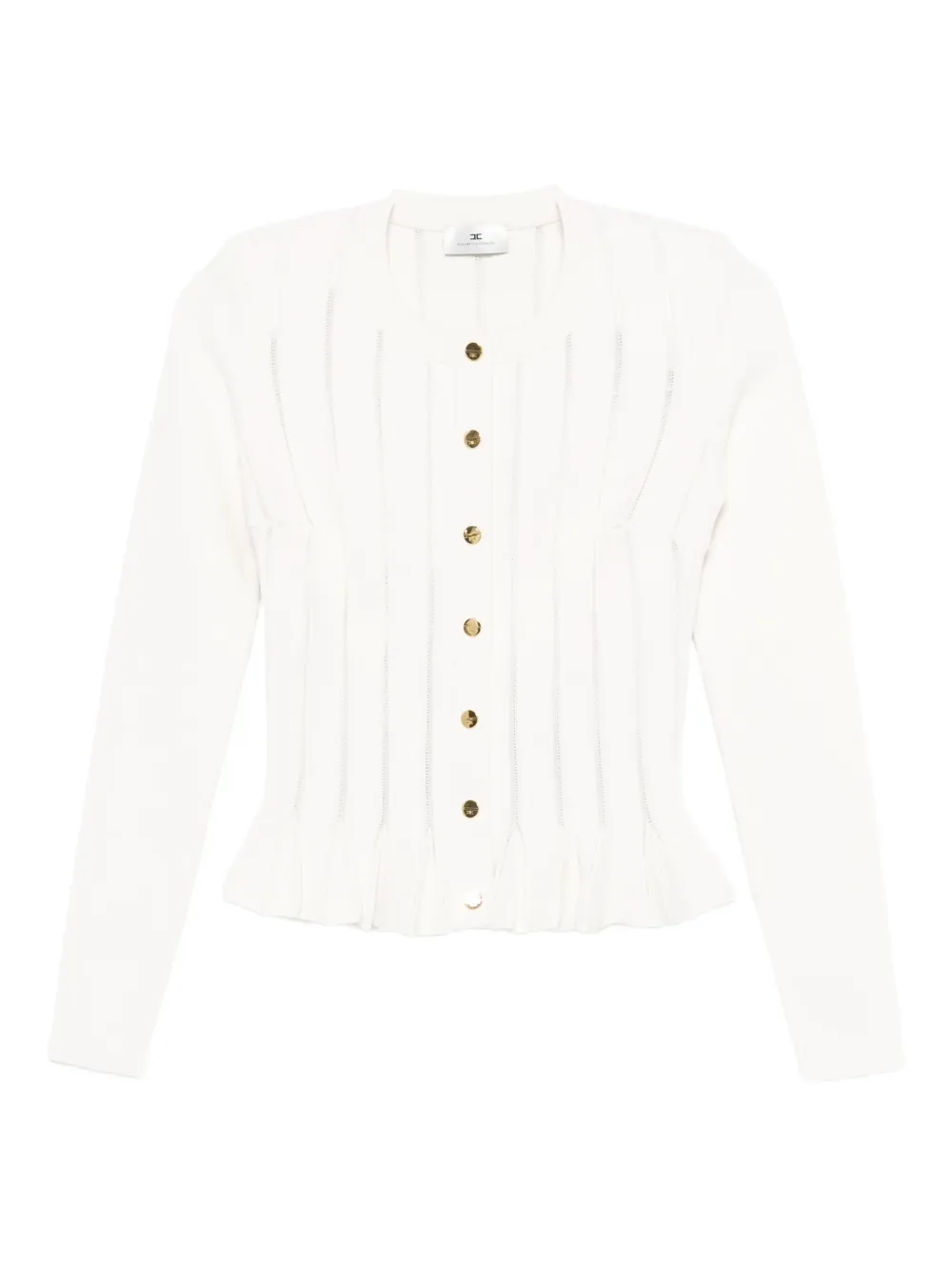 

Кардиган в рубчик на пуговицах Elisabetta Franchi, нейтральный