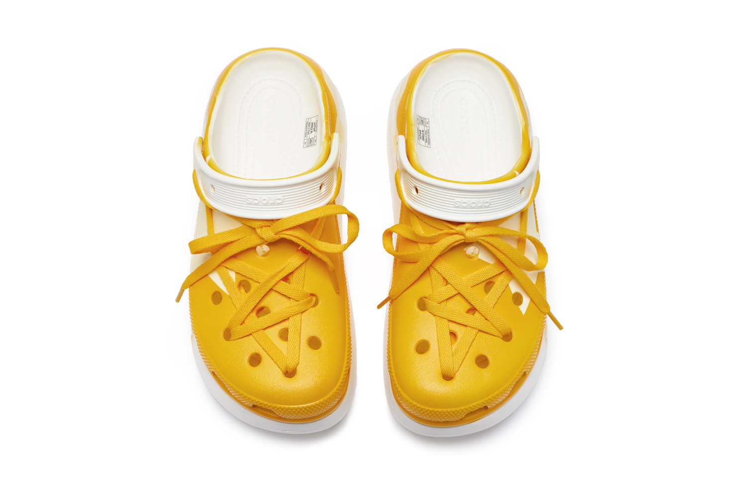 Кроссовки Crush Clog 811 Manufacturing Cheese Star Clogs Унисекс Оранжевый Желтый Белый — фото 4