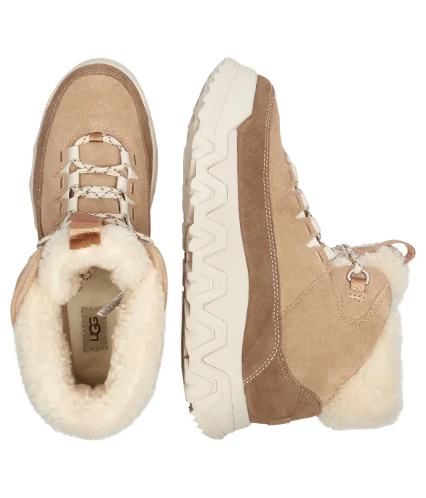 Кожаные зимние ботинки с удобной шнуровкой Terretrail Ugg, бежевый — фото 4