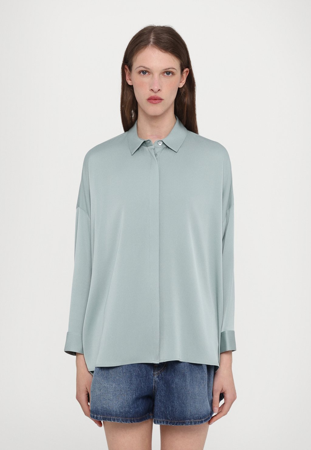 

Блузка на пуговицах CHEMISE The Kooples, синий/зеленый