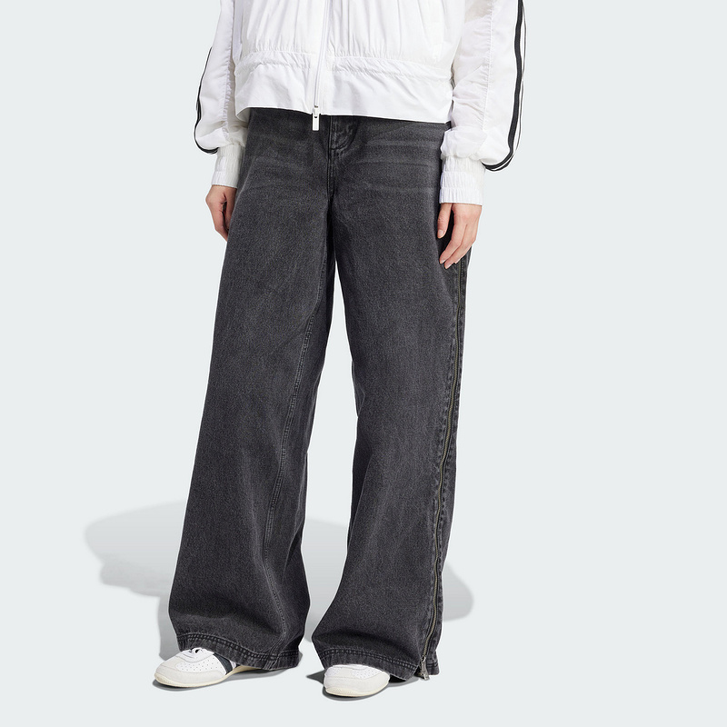 Джинсы Adidas Wide leg с застежкой-молнией Adidas Originals, черный — фото 3