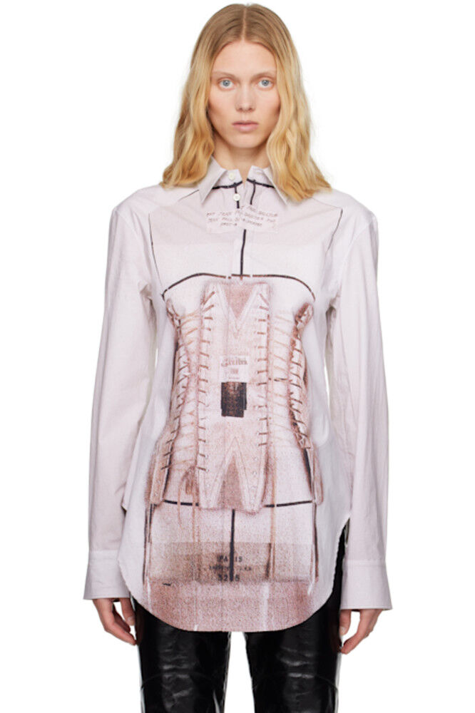 

Розовая корсетная рубашка 'The Trompe-L'Œil' Jean Paul Gaultier