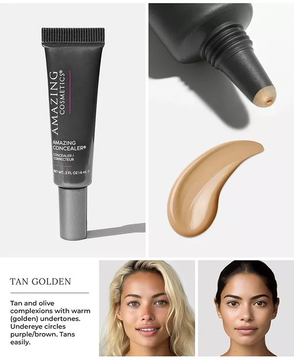 Консилер с полным покрытием, корректирующий цвет Amazingcosmetics, tan golden — фото 2