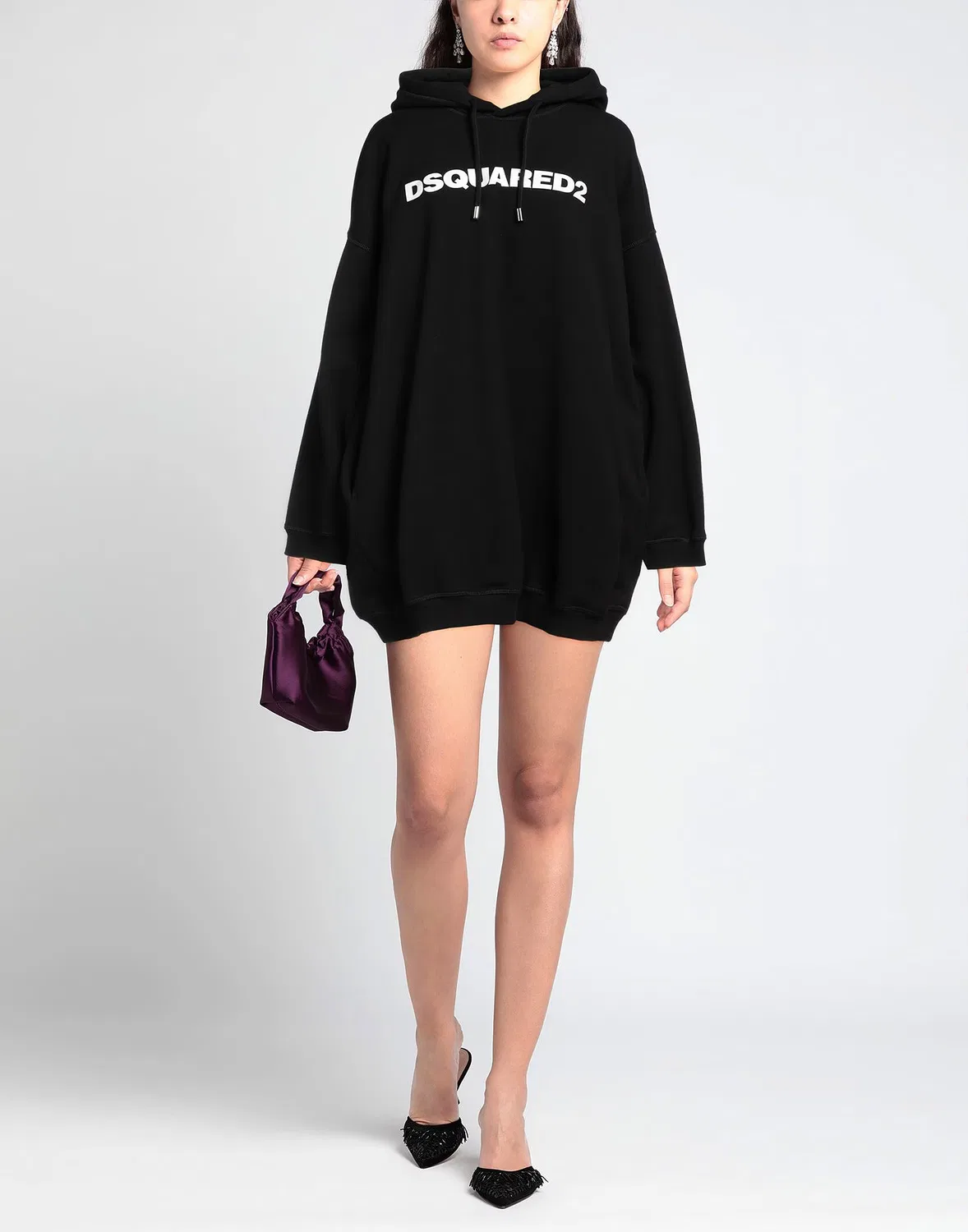 Платье мини с принтом DSQUARED2 черное — фото 4