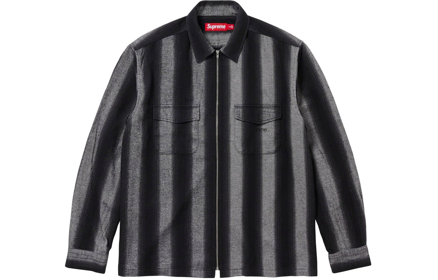 

Рубашка Supreme Stripe Flannel Zip Up, черный