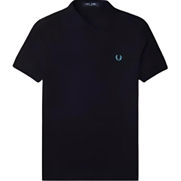 

Хлопковая поло с вышивкой лаврового венка FRED PERRY, черный