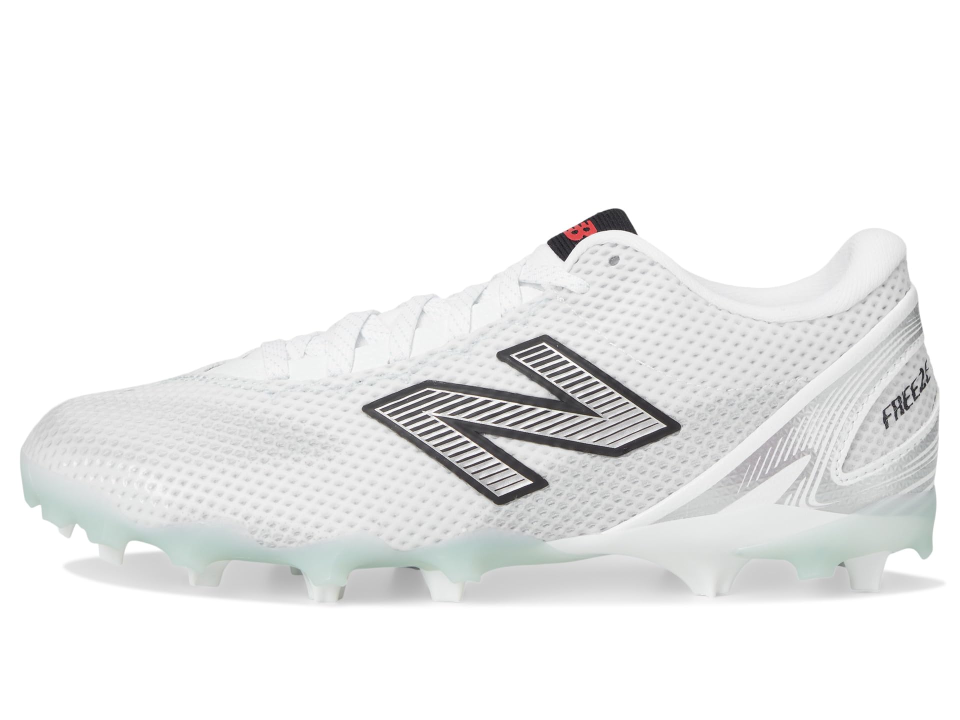 Кроссовки New Balance FreezeLX V5 Low Lacrosse Cleatss, цвет White/Black/Silver Metallic — фото 4