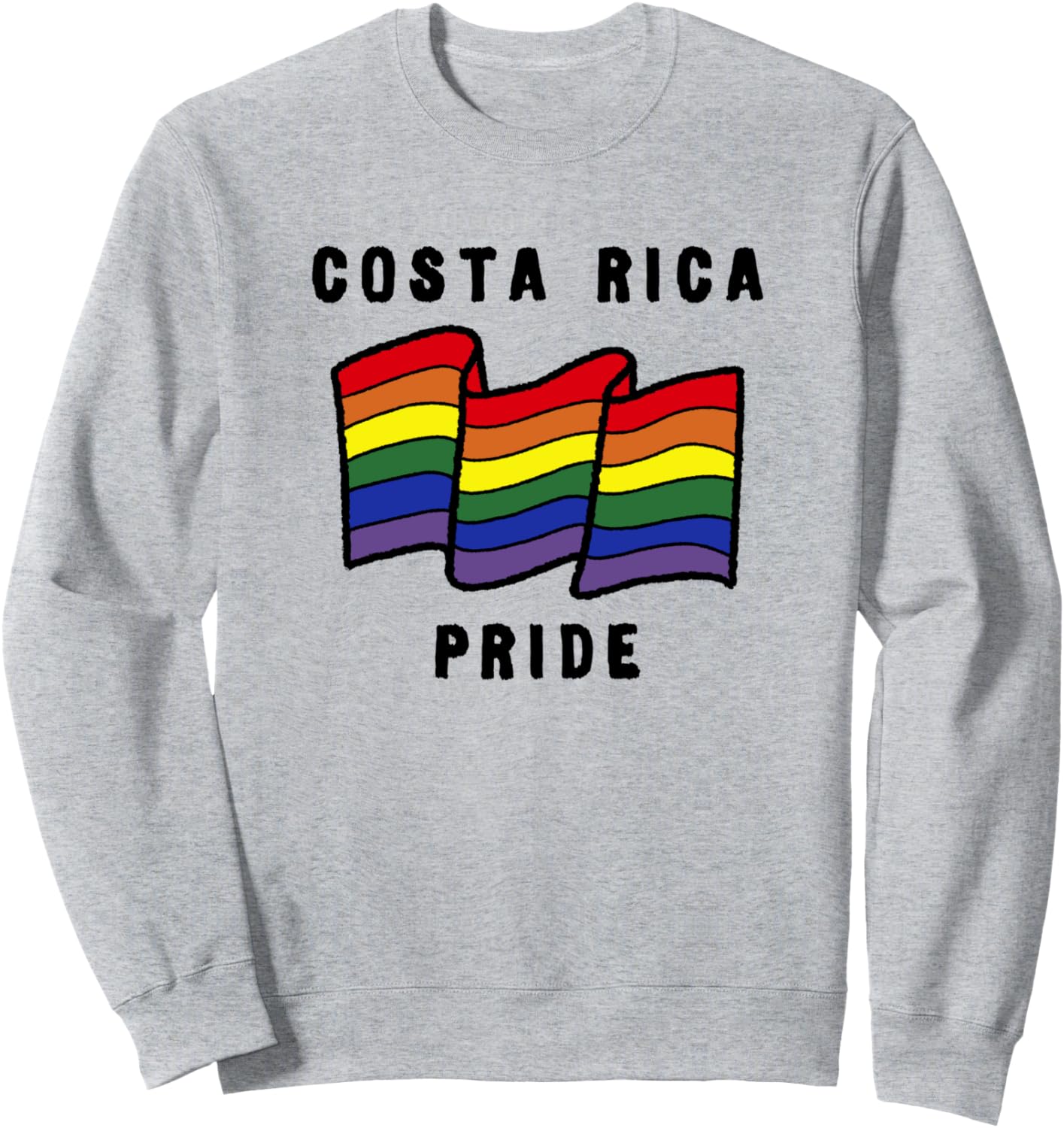 

Толстовка с радужным флагом Коста-Рики в знак гордости Trendy Holiday Apparel, серый
