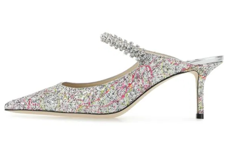 Сандалии Bing Closed Toe, женские, серебристые Jimmy Choo, Original Shoe Box Included