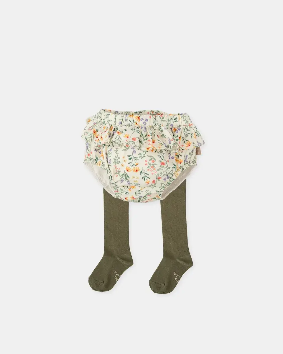 

Набор для малыша: цветочные шаровары с колготками Tutto Piccolo, мультиколор