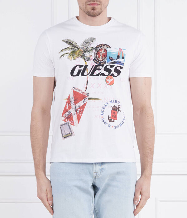 

Футболка Guess Jeans Regular Fit с принтом, белый