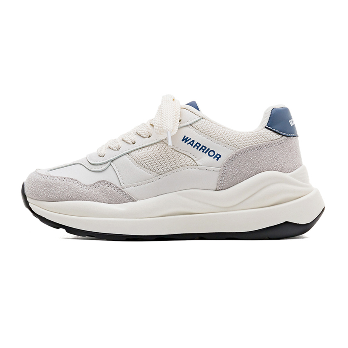

WARRIOR Амортизирующие противоскользящие износостойкие дышащие утепляющие низкие массивные кроссовки унисекс белый темно-синий, цвет White Dark Blue
