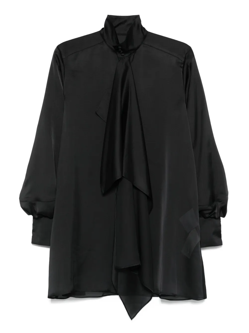 

Платье мини с высоким воротником и драпировкой SACAI, черный