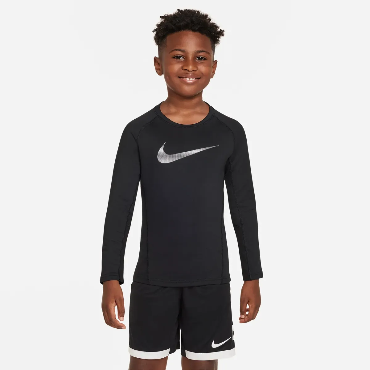 

Кофта для тренировок Nike "PRO WARM BIG KIDS' (BOYS') LONG-SLEEVE TOP - для детей", белый