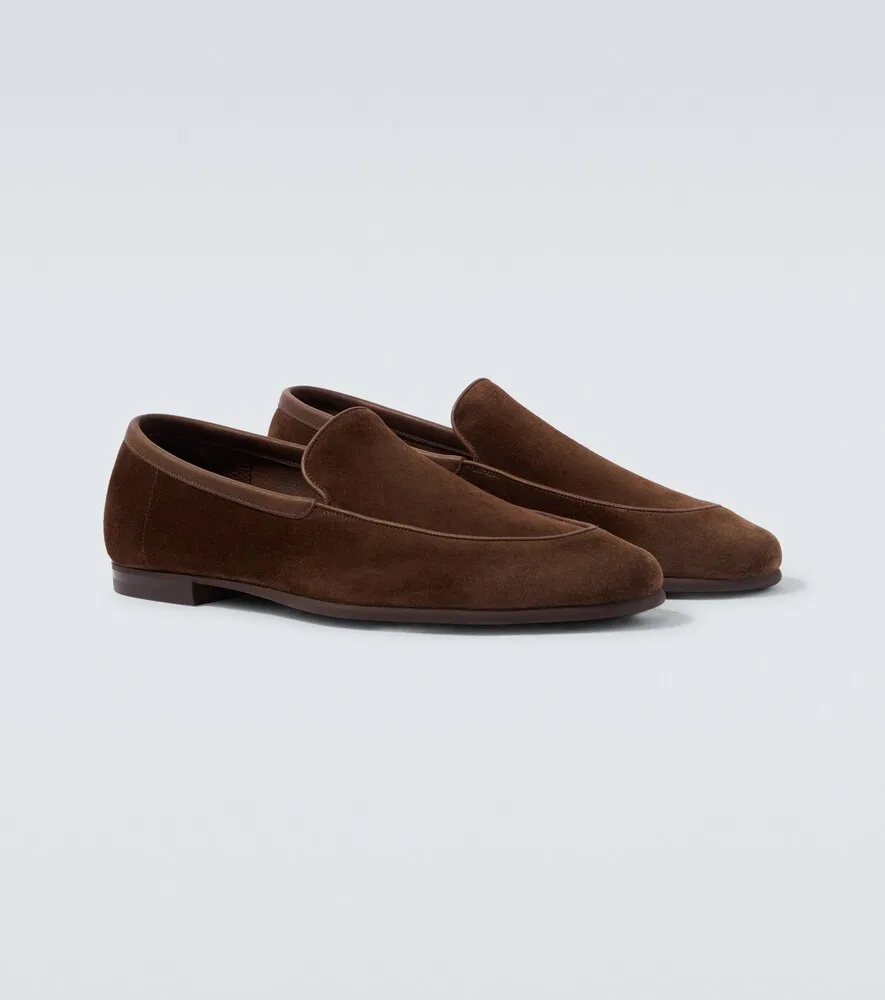 Замшевые лоферы Тайн John Lobb, черный