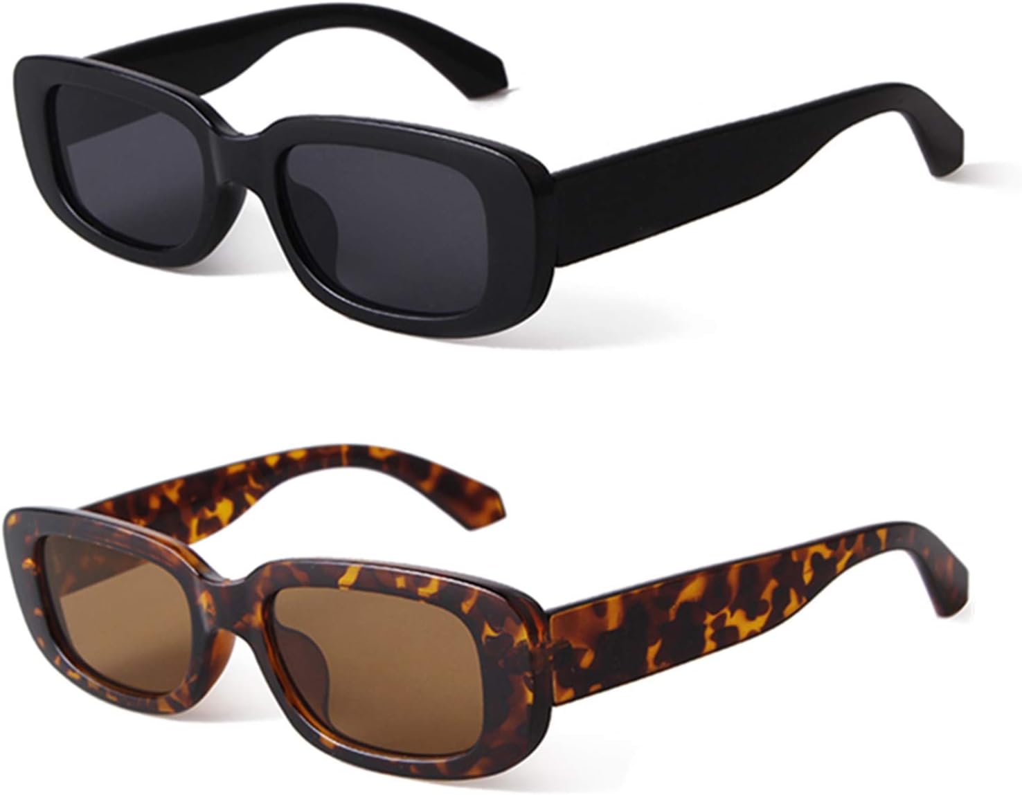 

Солнцезащитные очки прямоугольной формы для женщин и мужчин, винтажные квадратные солнцезащитные очки в стиле 90-х, модные квадратные очки Laurinny, Black+tortoiseshell 1