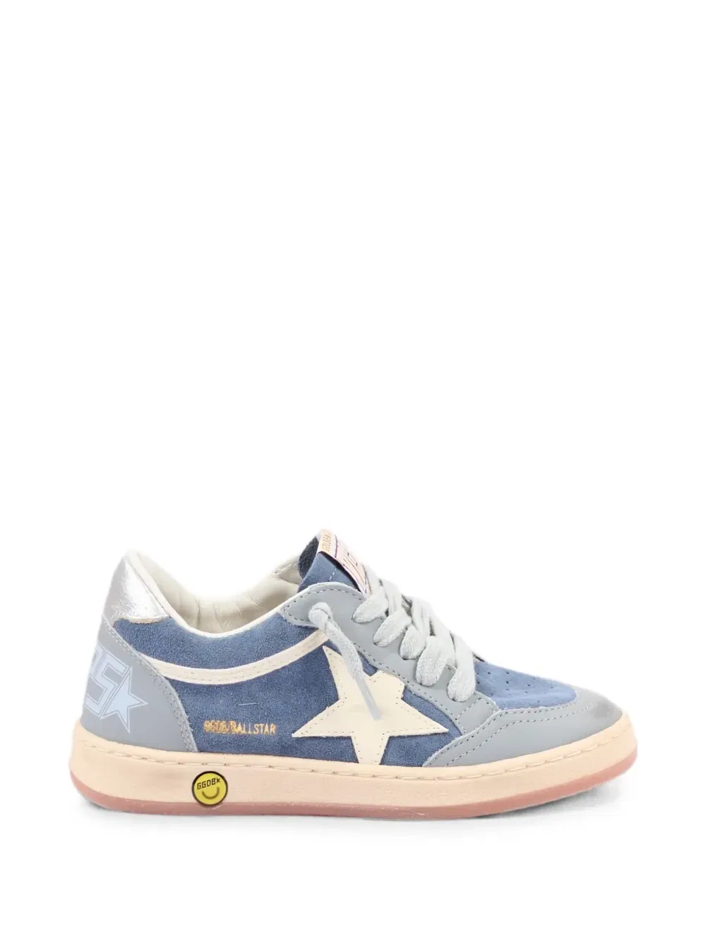 Поношенные кроссовки Ball Star со вставкой в виде звезды Golden Goose Kids, синий — фото 2