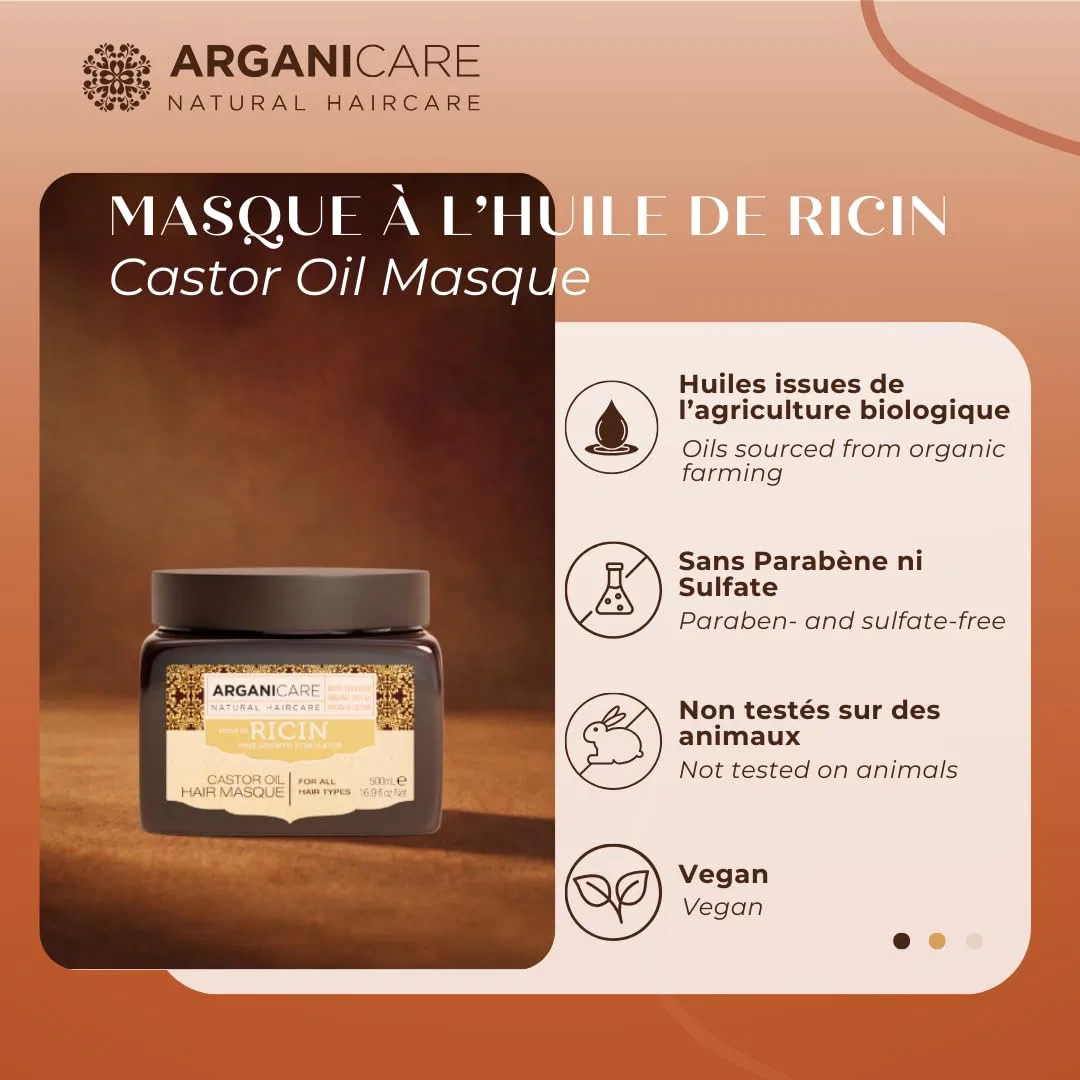 Маска для волос Arganicare с касторовым и аргановым маслом, 500 мл Arganicare — фото 2