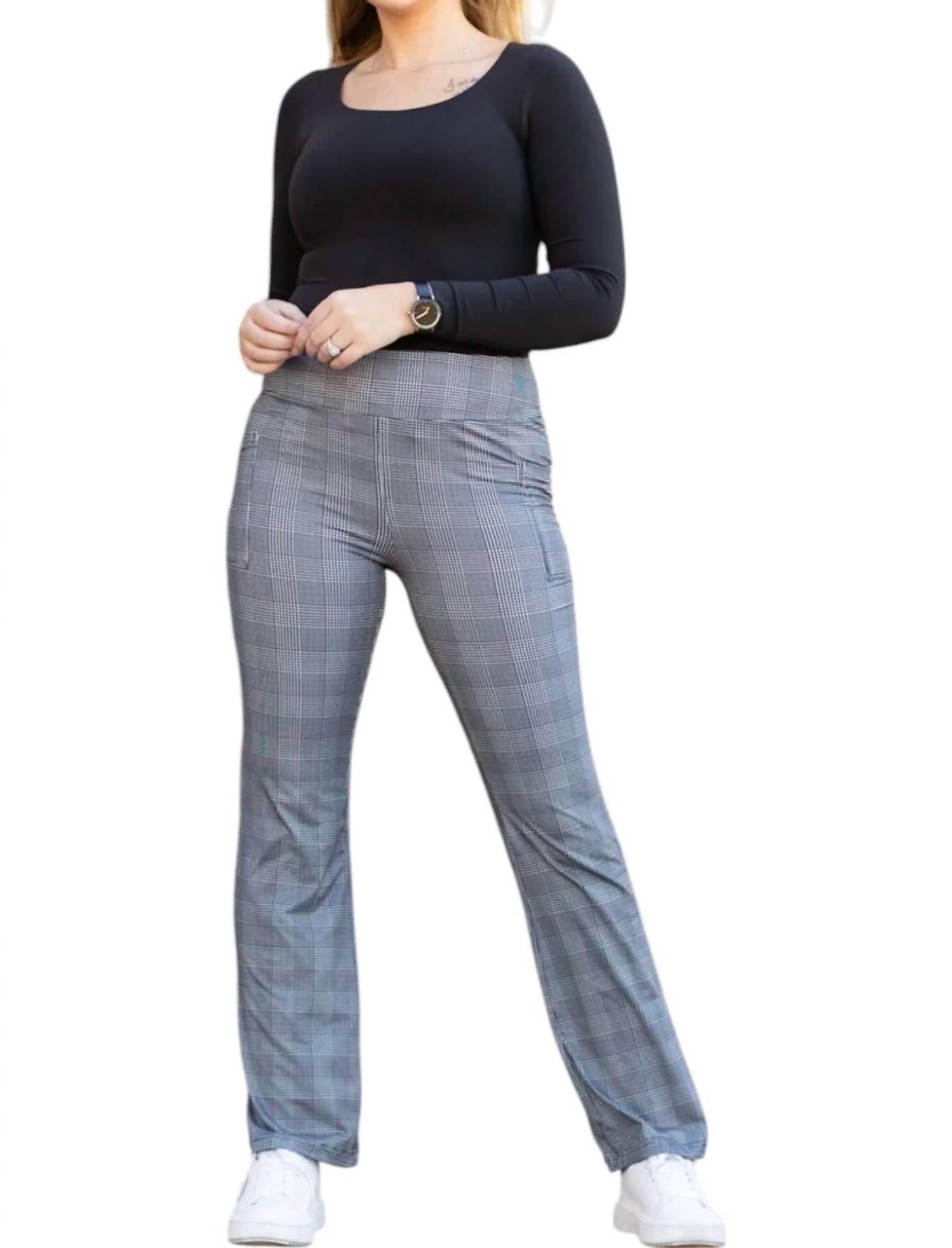 

Леггинсы Felicity Plaid Bootcut серого цвета Julia Rose