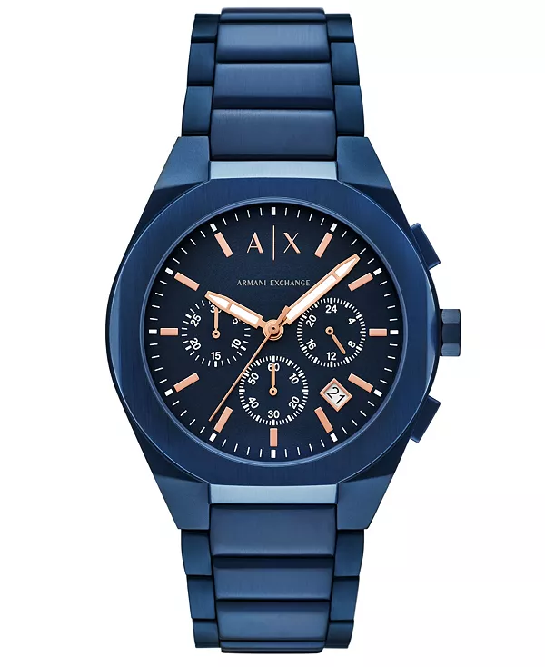 

Мужские кварцевые часы-хронограф с синим синхронизатором из нержавеющей стали, 42 мм A|X Armani Exchange, blue